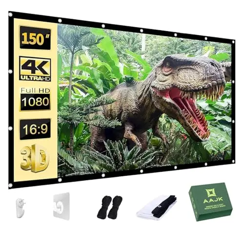 AAJK 150-inch large foldable white projector screen laid out flat