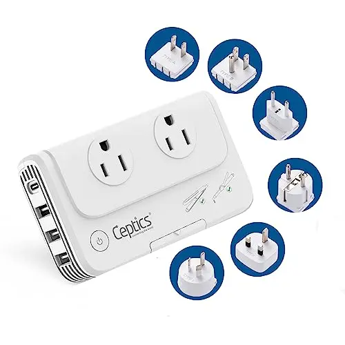 Ceptics 200W travel voltage converter with USB Power Delivery