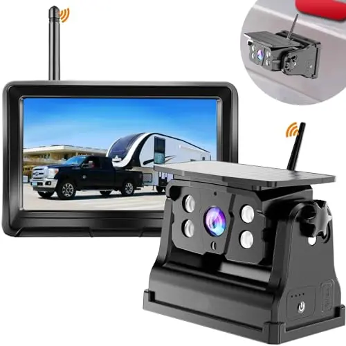 DOUXURY magnetic solar wireless backup camera with 5-inch monitor