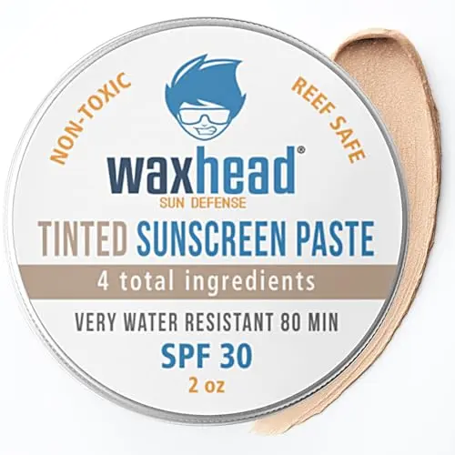 Waxhead Tinted Zinc Oxide Sunscreen SPF 30 in a small metal tin