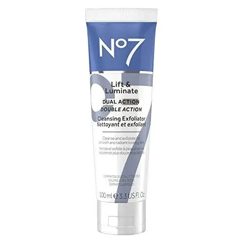 No7 Lift & Luminate Dual Action Cleansing & Exfoliating Face Wash tube