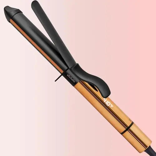 ELLA BELLA Professional 1 Inch Ceramic Curling Wand with Glove and Case
