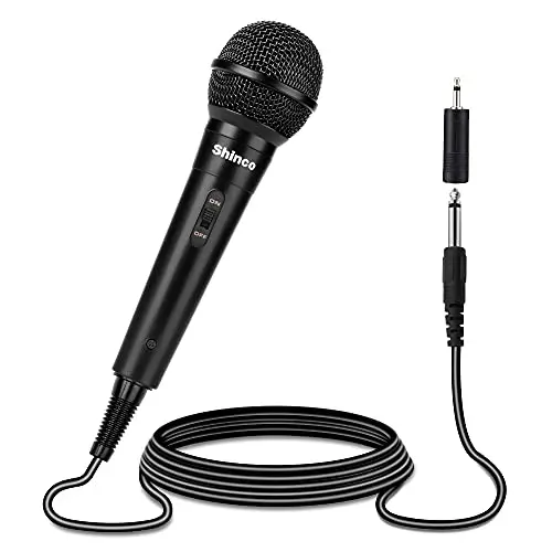 Shinco black handheld dynamic microphone with cable