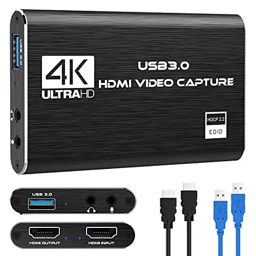 Rybozen HDMI to USB 3.0 capture card in black