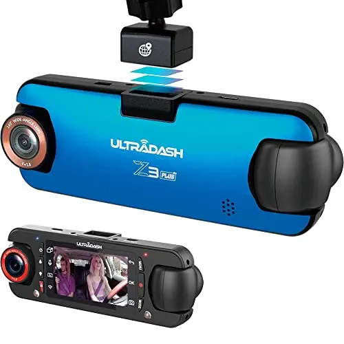 UltraDash Z3+ Commercial Edition dash cam with interior and exterior recording