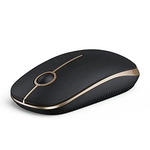 VssoPlor slim black and gold wireless mouse with nano receiver