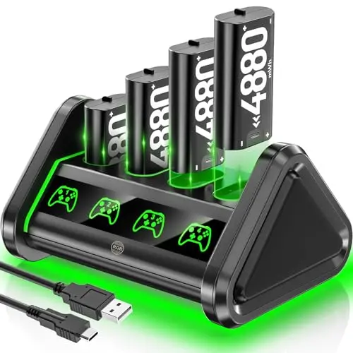OIVO rechargeable battery and charger station kit for Xbox controllers
