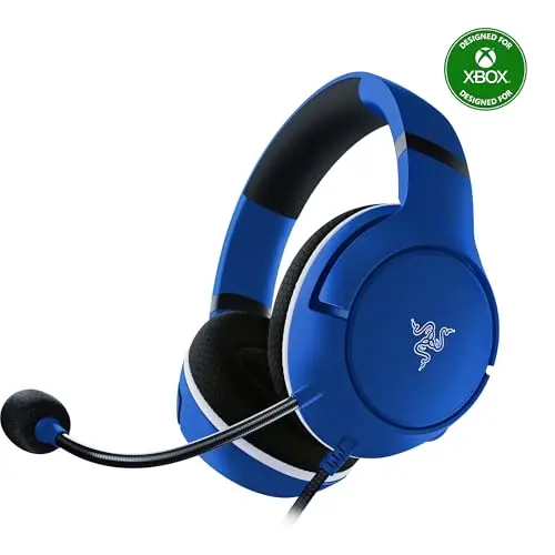 Razer Kaira X wired headset for Xbox in shock blue