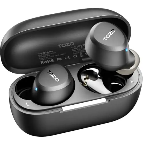 TOZO A1 Mini wireless earbuds in charging case