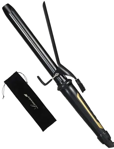 LANVIER 1 Inch Extra Long Ceramic Tourmaline Curling Iron