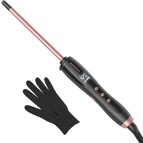 Wavytalk 3/8 inch small curling iron wand in rose pink