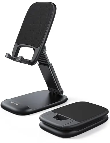 Lamicall foldable phone stand with extended height adjustment