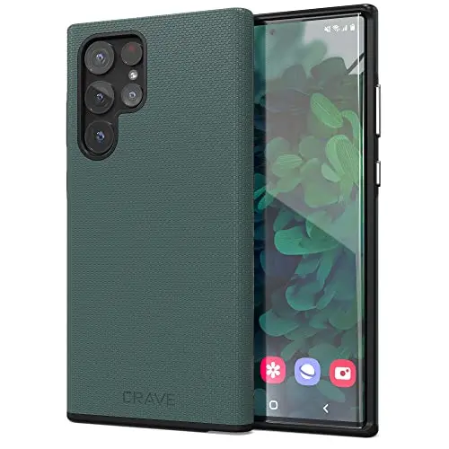 Crave shockproof dual layer phone case for Samsung Galaxy S22 Ultra in forest green