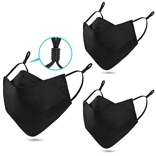 Yarehand pack of three black reusable cloth face masks