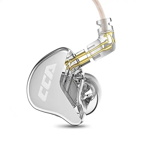CCA CRA crystal in-ear monitor headphones with tangle-free detachable cable