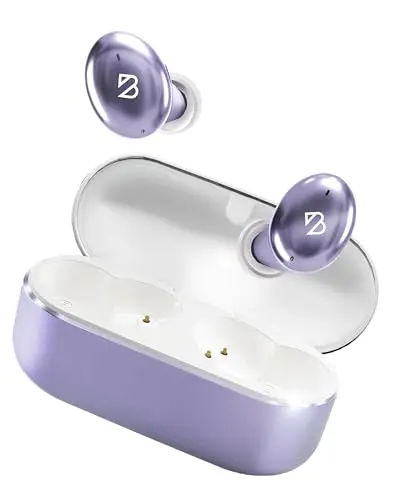 Back Bay Tempo 30 lavender wireless earbuds for small ears with charging case