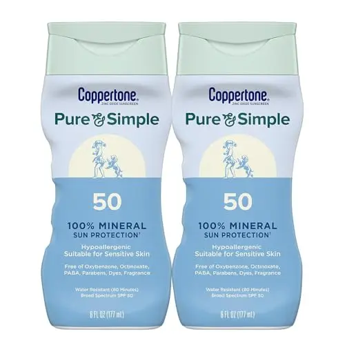 Coppertone Pure and Simple Zinc Oxide Sunscreen twin pack