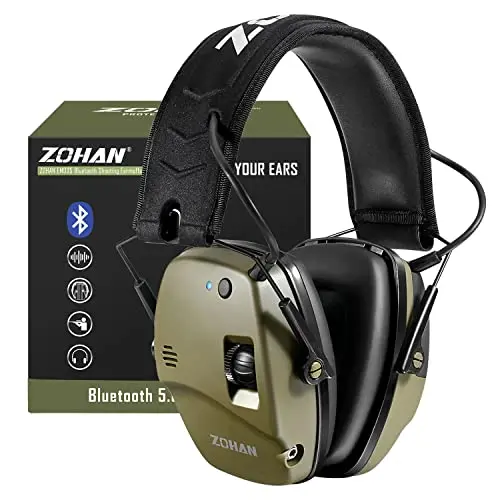 Green ZOHAN Bluetooth 5.4 electronic shooting earmuffs