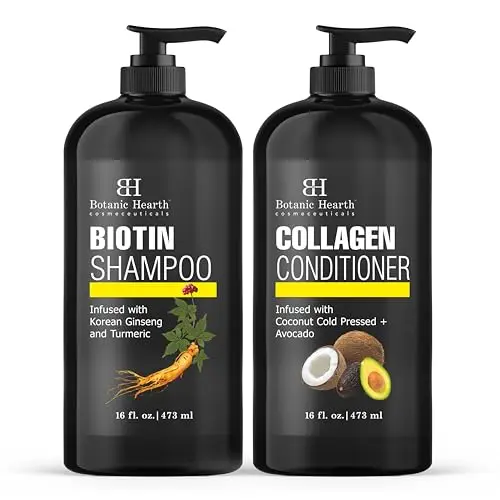 Botanic Hearth Biotin Shampoo and Conditioner with Collagen and Korean Ginseng