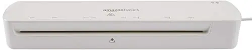 White Amazon Basics 12-inch thermal laminator machine.