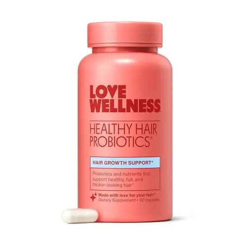 Love Wellness Healthy Hair Probiotics supplement bottle