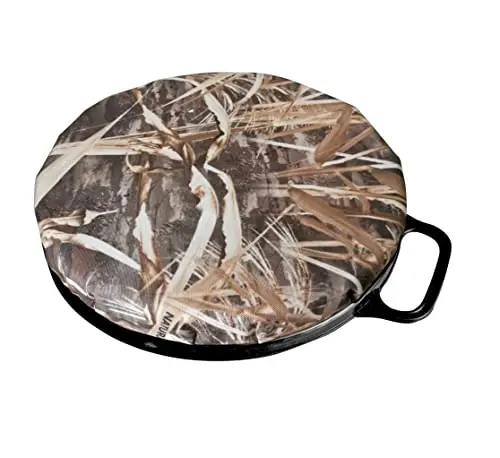 AUSCAMOTEK camouflage swivel bucket lid seat on a plastic pail