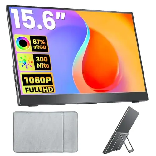 Upperizon portable monitor with kickstand in use