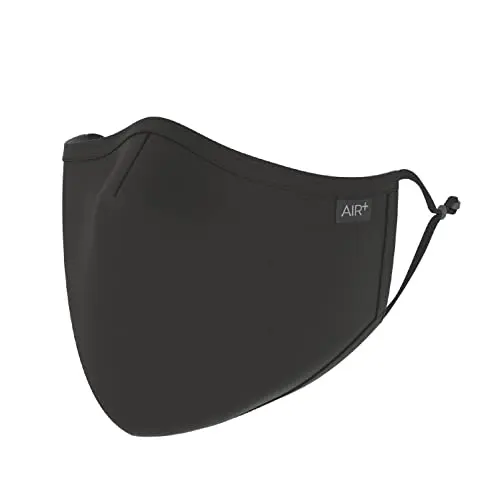 AIR+ black reusable multi-layer face mask with adjustable ear loops