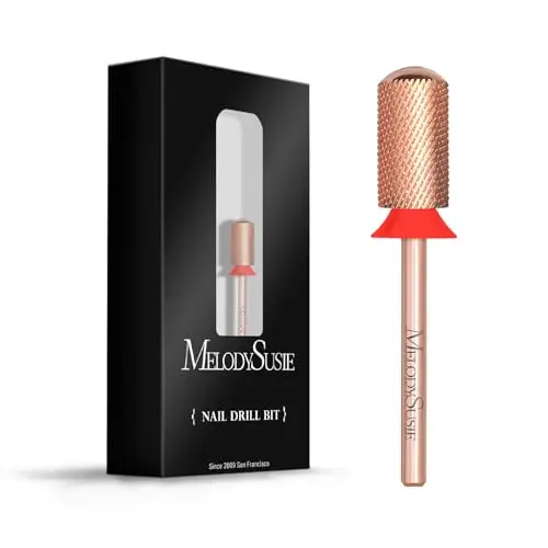 MelodySusie rose gold large barrel carbide nail drill bit with a smooth top