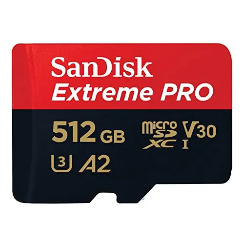 SanDisk Extreme PRO 512GB microSDXC card with adapter