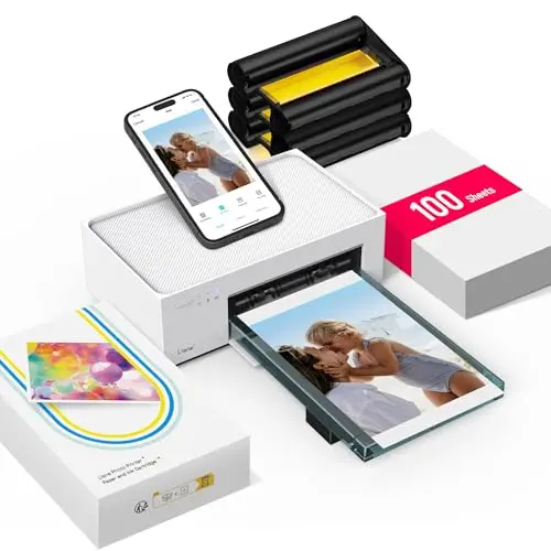 Liene M100 white 4x6 photo printer with dye sublimation technology
