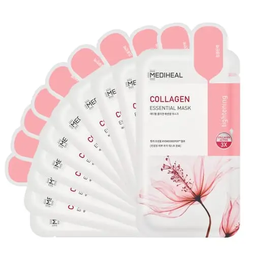 Mediheal Korean collagen sheet mask package with hibiscus scent
