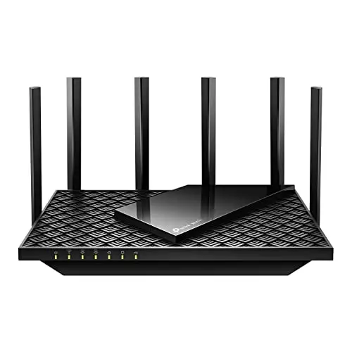 TP-Link Archer AXE75 WiFi 6E router with angular design