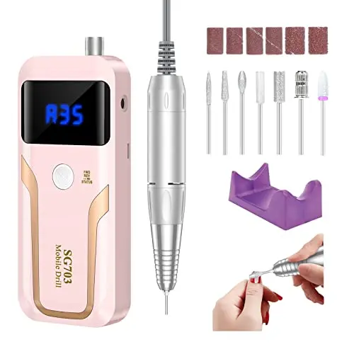 MOCOWIND pink portable rechargeable professional nail drill machine
