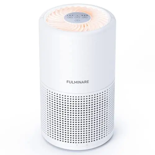 FULMINARE PU-P05 small white air purifier with a glowing night light.
