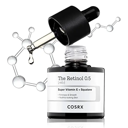 COSRX Retinol 0.5 Oil in a dropper bottle for anti-aging