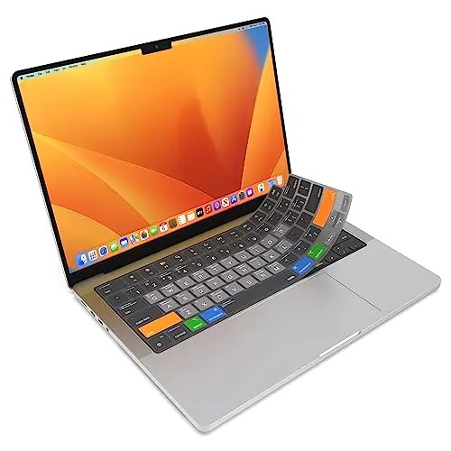 JCPal transparent black keyboard cover with MacOS shortcuts