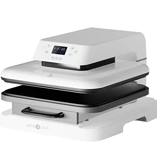 HTVRONT white automatic heat press machine with digital display