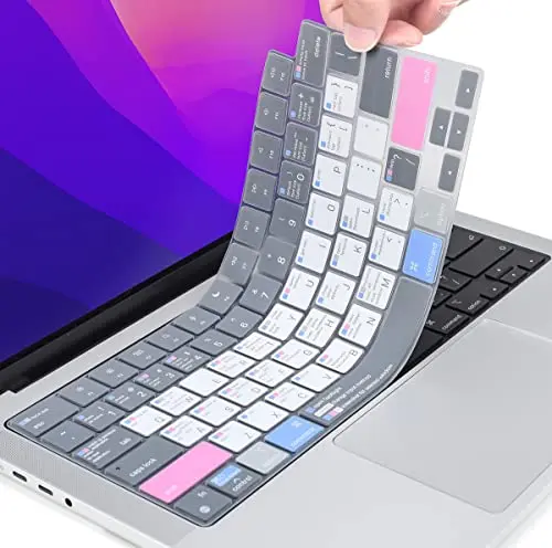CaseBuy black keyboard cover with printed MacOS shortcuts