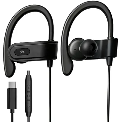 Avantree C171 USB-C wired earbuds with ear hook