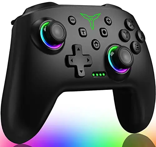 Qixun Tech Wireless Switch Pro Controller with colorful lighting