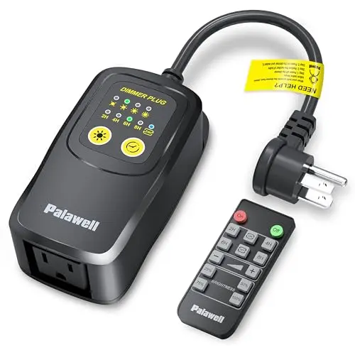 Palawell outdoor waterproof dimmer plug with remote for string lights