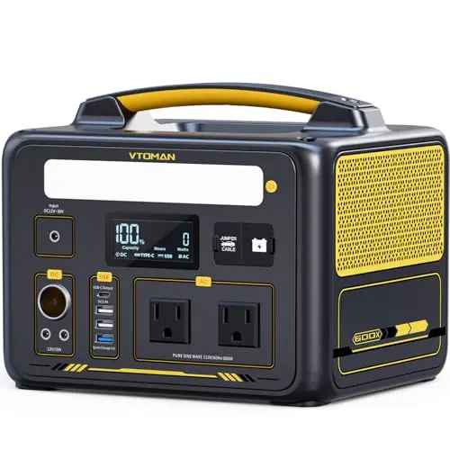 VTOMAN Jump 600X black portable power station with car jump start capability