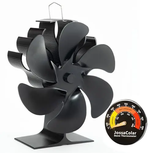 JossaColar 6-blade wood stove fan with accessories