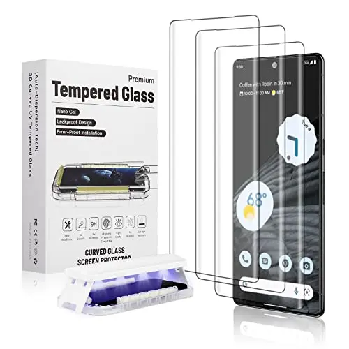 Ni-SHEN 3-Pack 3D Curved Tempered Glass Screen Protector for Pixel 7 Pro