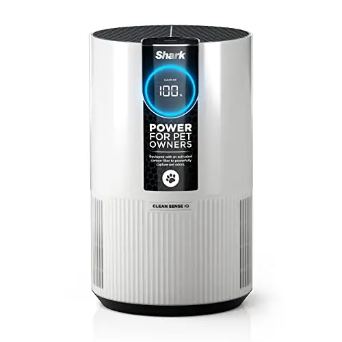 Shark HP102PET white air purifier with CleanSense display