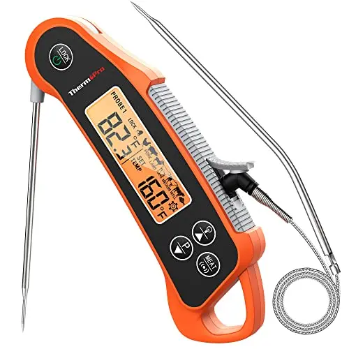 ThermoPro TP710 orange dual-probe digital cooking thermometer