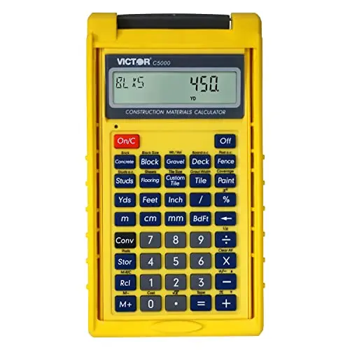 Victor C5000 yellow construction materials calculator with hard protective case