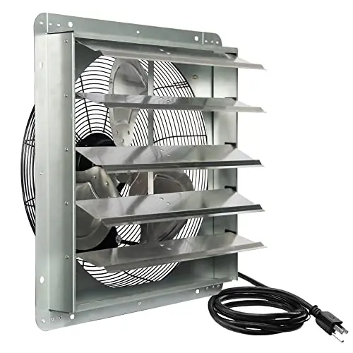 KEN BROWN 20 inch brown shutter exhaust fan with pre-installed power cord