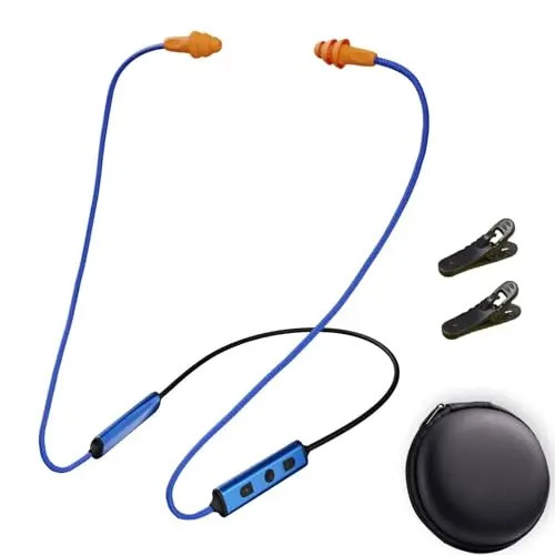 Cuzabe blue wireless neckband earbuds for industrial work
